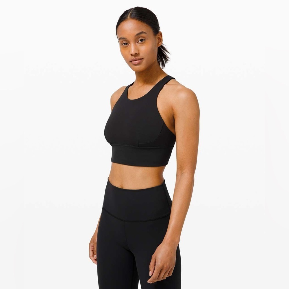 Lululemon Wunder Train Long-Line Bra in Black Size 4